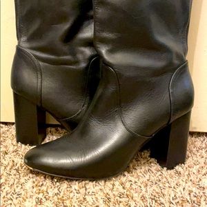 Leather high heel boots. 3 inch heel. Size 8.5